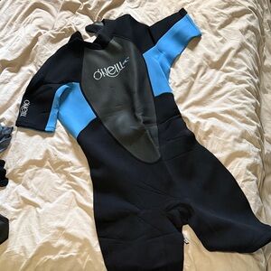 O'Neill Black and Light Blue Short Wetsuit